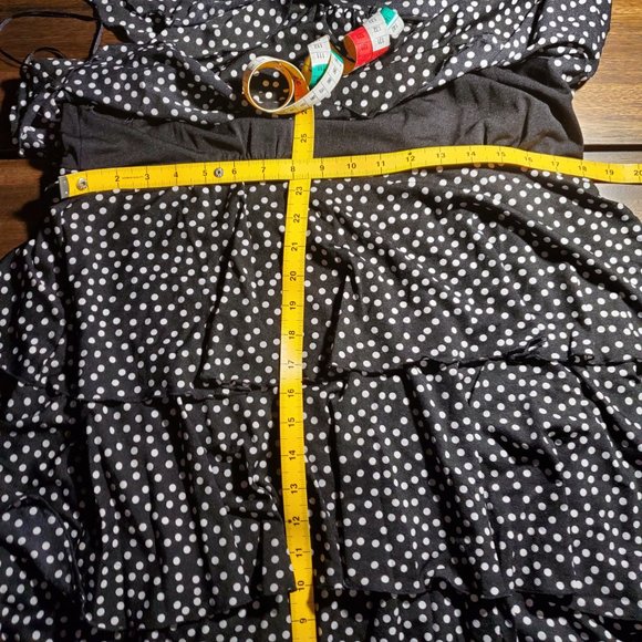 Style & Co Layered Ruffle Dress - XL - Black & White Dots - Picture 6 of 9
